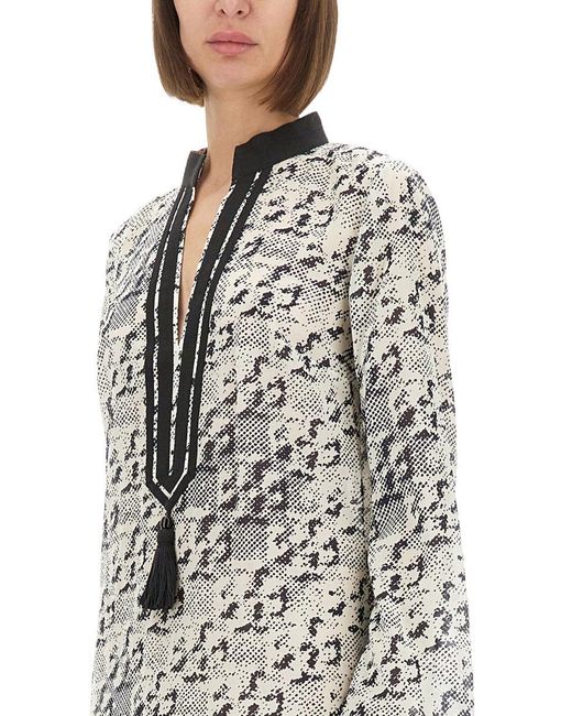 Tunic With Print-Donna di Tory Burch in Gray