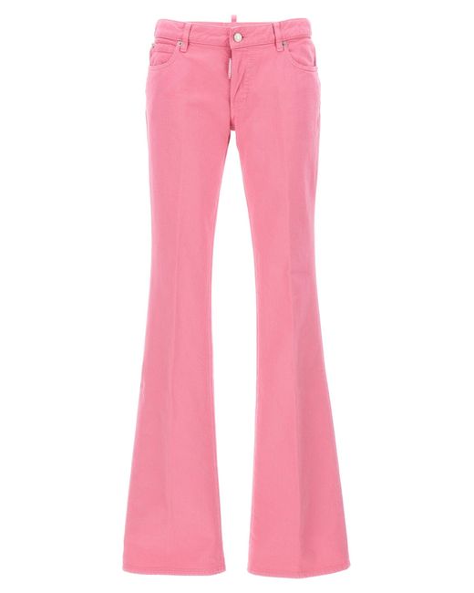 DSquared² Pink Medium Waist Flare Jeans