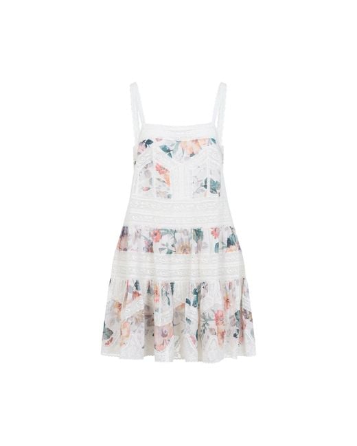 Zimmermann White Mini Dresses Multicolour
