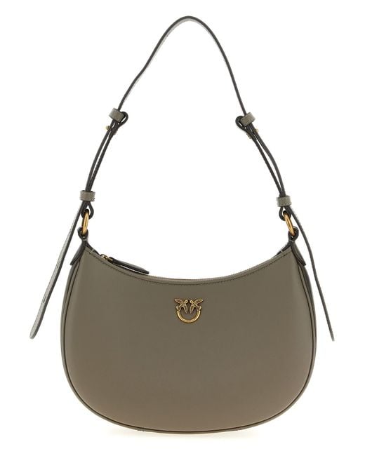 Pinko Gray Half Moon Mini Shoulder Bag