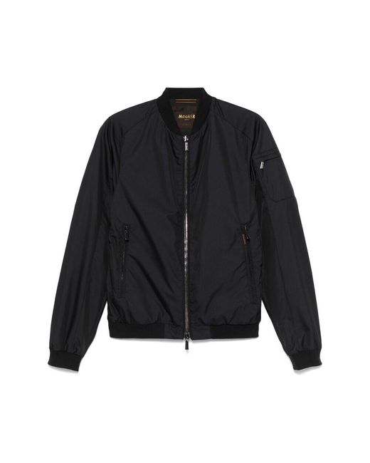 Moorer Black Polyester Jackets for men