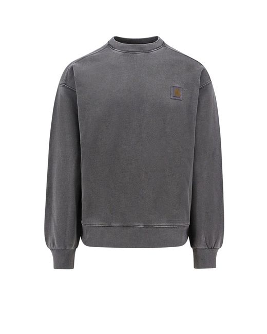 Carhartt Gray Cotton Sweatshirt With Washed Out Effect for men