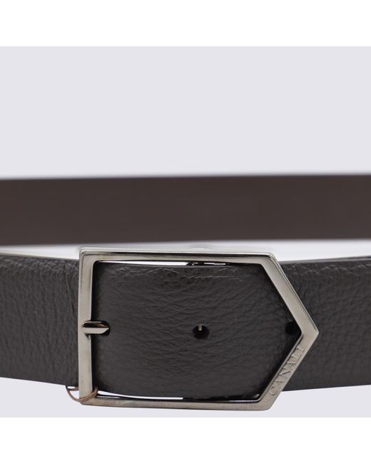 Canali Brown Dark Leather Belt for men