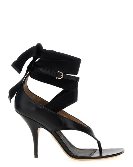 Ferragamo Black 'Leliu' Sandals