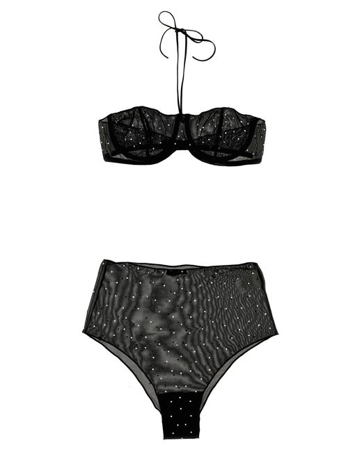 Oseree Black Gem Necklace Underwear, Body