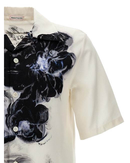 Dutch Flower Camicie Bianco/Nero di Alexander McQueen in Black da Uomo