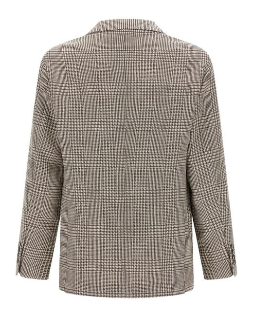 Houndstooth Blazer-Uomo di Brunello Cucinelli in Gray da Uomo