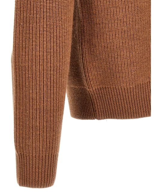 J.W. Anderson Brown Half Zip Maxi Puller Sweater Sweater, Cardigans for men