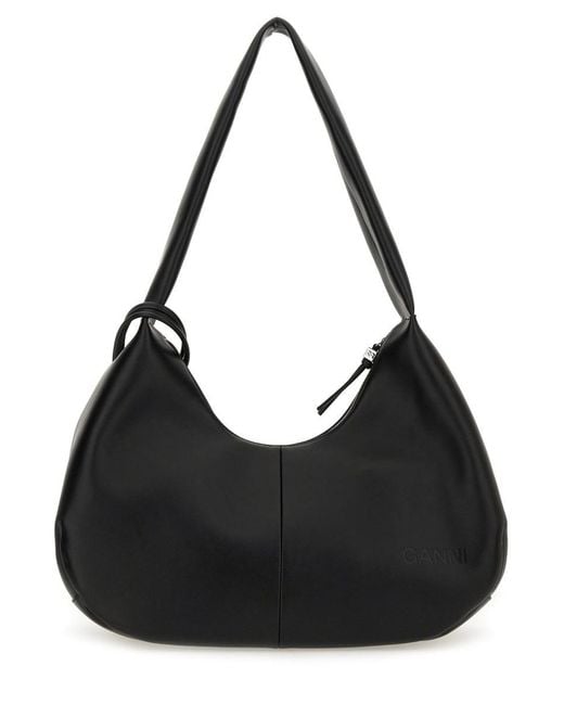 Ganni Black Medium Hobo Bag