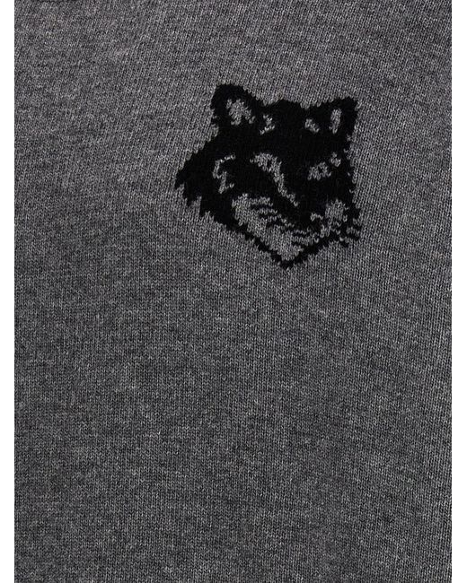Maison Kitsuné Gray Fox Head Sweater, Cardigans for men