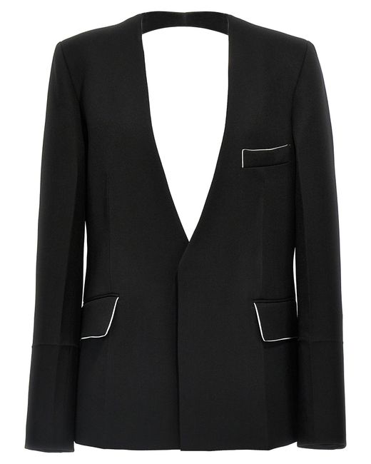 Tie-waist blazer di Victoria Beckham in Black