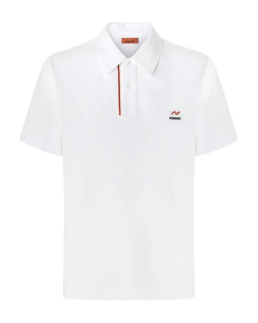 Polo Con Logo Ricamato-Uomo di Missoni in White da Uomo