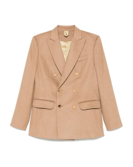 Max Mara Natural Double-Breasted Wool Jacket