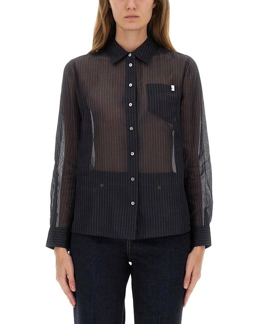 Tory Burch Black Striped Cotton Shirt