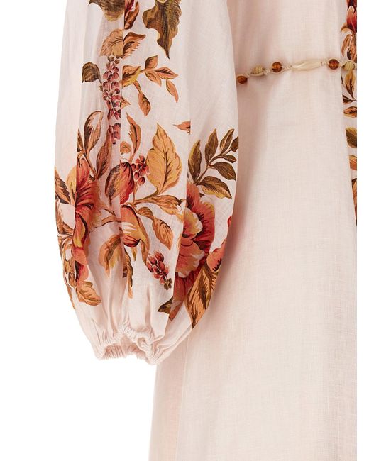 Zimmermann Multicolor Vacay Billow Floral Print Maxi Dress