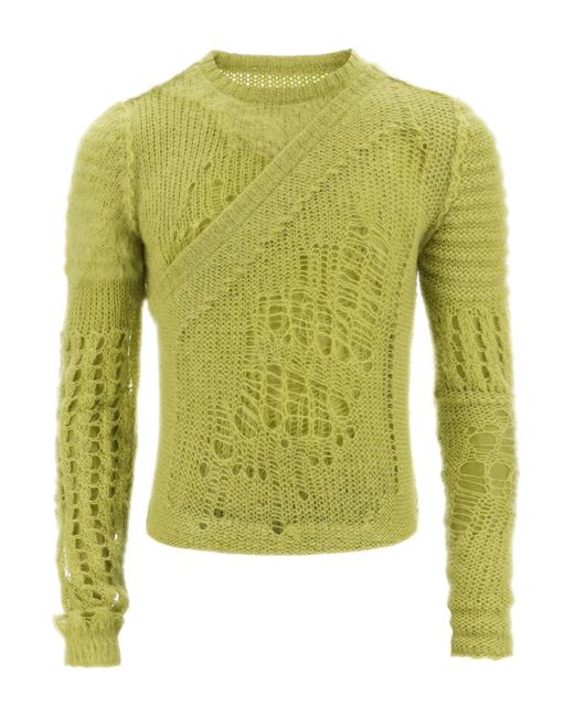Rick Owens Green Spider Banana Layered Sweater for men