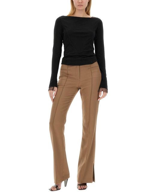 Helmut Lang Brown Slim Fit Boot Cut Pants