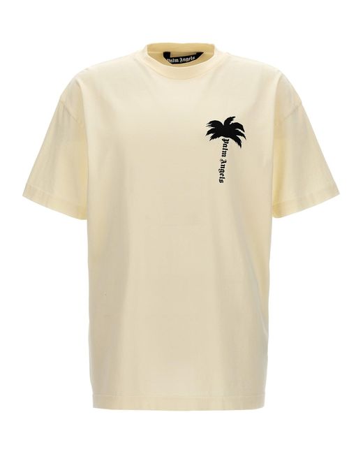 The Palm T Shirt Bianco/Nero di Palm Angels in Natural da Uomo