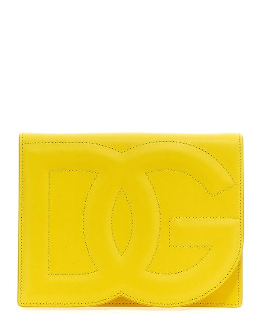 Dolce & Gabbana Yellow Logo Shoulder Strap Crossbody Bags