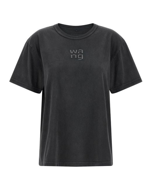 T By Alexander Wang Black 'Hotfix Logo' T-Shirt