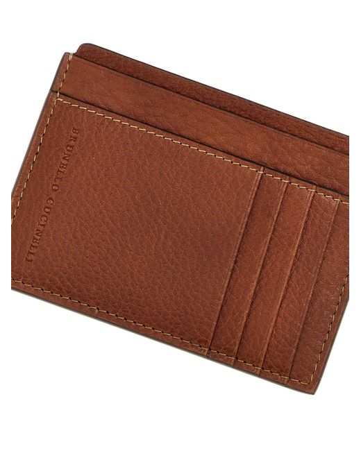 Brunello Cucinelli Brown Leather Cardholder for men