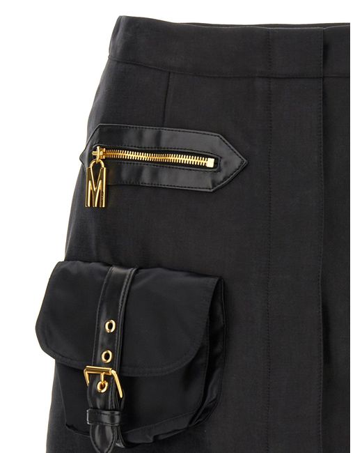 Cargo Mini Skirt Gonne Nero di Moschino in Black