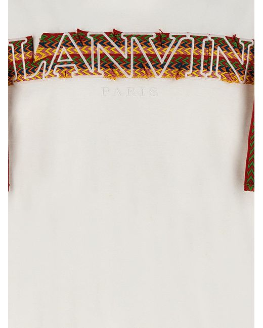 Curb Lace T Shirt Bianco di Lanvin in White da Uomo
