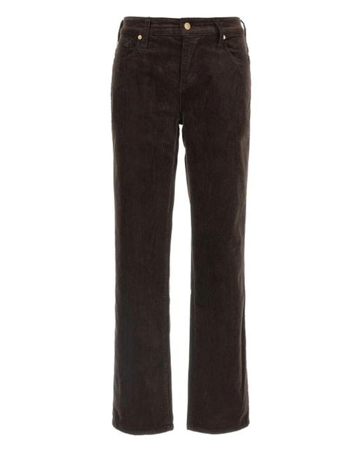 7 For All Mankind Black Calie Straight Leg Corduroy Pants