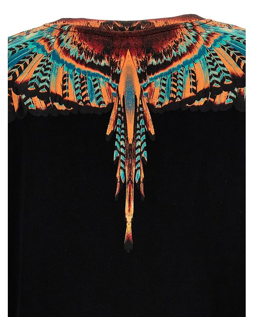Grizzly Wings T Shirt Marrone di Marcelo Burlon in Black da Uomo