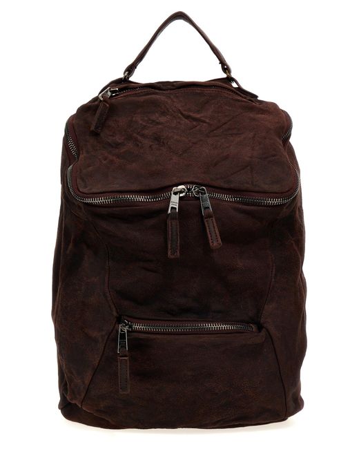 Giorgio Brato Black Leather Backpack Backpacks for men