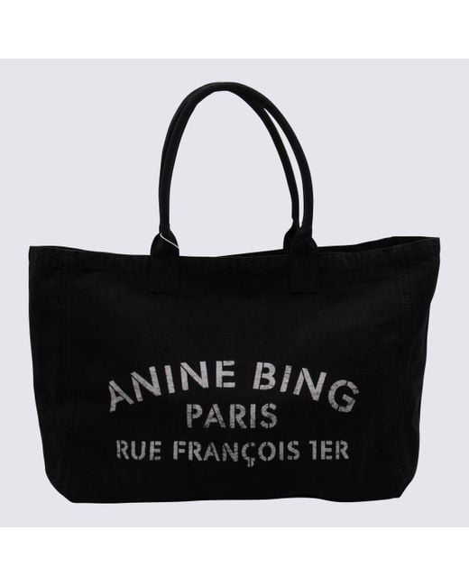 Anine Bing Black Cotton Totes