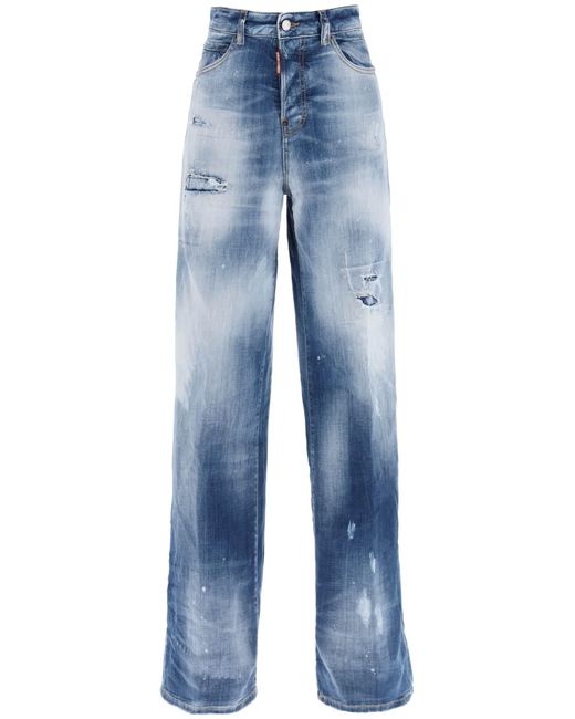 DSquared² Light Ripped & Spotted Wash Traveller Jeans in Blue | Lyst