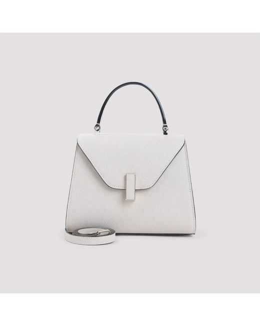 Valextra White Iside Top Handle Mini Bag