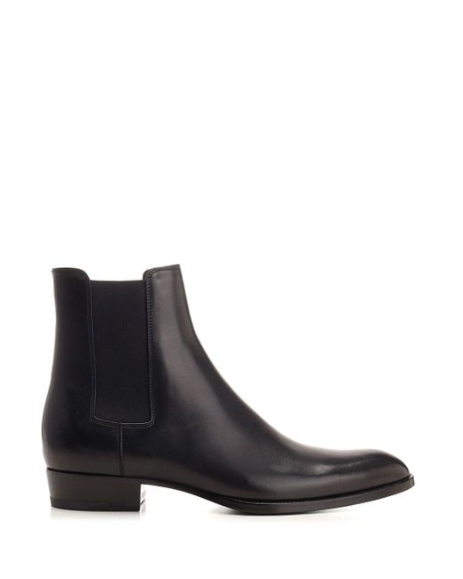 Saint Laurent Black Chelsea Wyatt 30 Boots for men