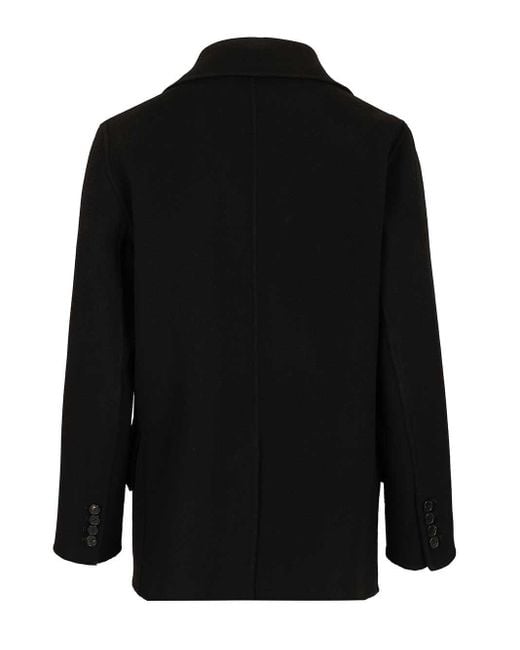 Max Mara Black Double-Breasted Wool Jacket Jackets