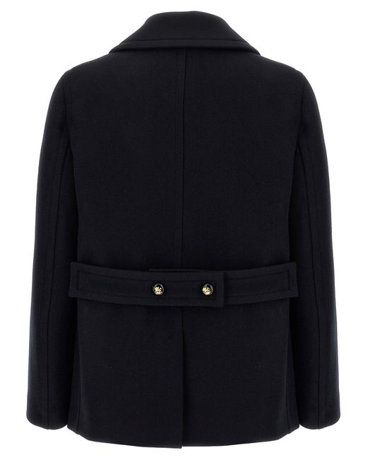 Valentino Garavani Black Wool Coat Coats And Trench Coats Blue for men