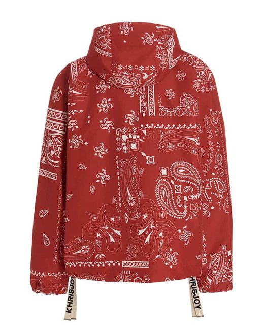 Khrisjoy Red 'Windbreaker Bandana Hood' Jacket for men