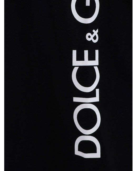 T-shirt in cotone con stampa logo di Dolce & Gabbana in Black da Uomo