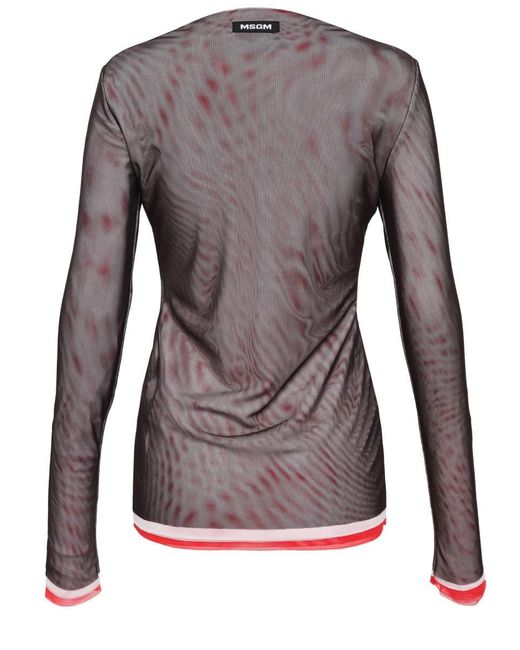 Long-Sleeved Top-Donna di MSGM in Brown