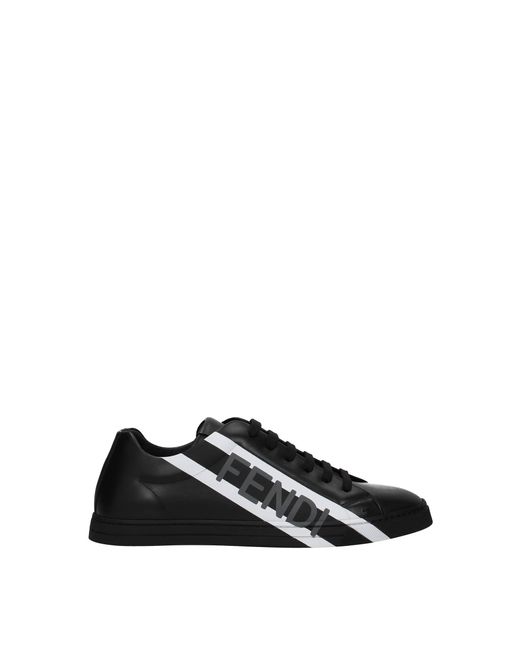 Fendi Black Sneakers Leather for men