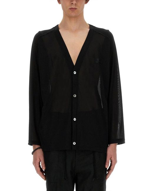 Needles Black Poly Mesh Cardigan for men