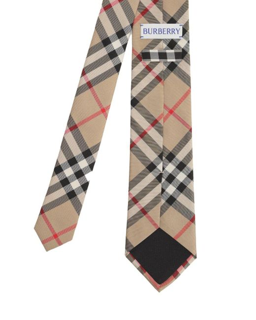 Burberry Natural Check Silk Tie Ties And Bow Ties for men