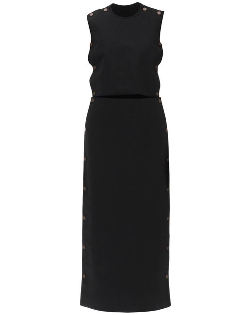 Y. Project Black Y Project Dual Material Maxi Dress With Snap Panels