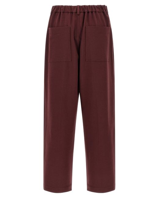 Brunello Cucinelli Red 'Crop' Joggers