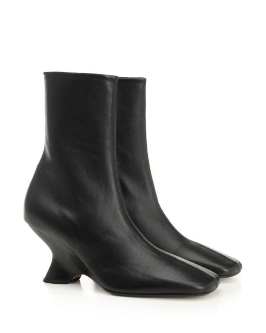 Dries Van Noten Leather Ankle Boots Black