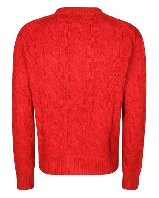 Polo Ralph Lauren Red Cable-Knit Sweater