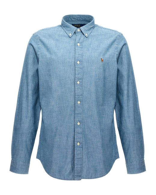 Sport Camicie Celeste di Polo Ralph Lauren in Blue da Uomo