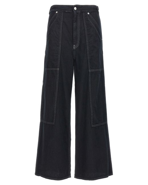 Jeans 5 tasche in denim di MM6 by Maison Martin Margiela in Black