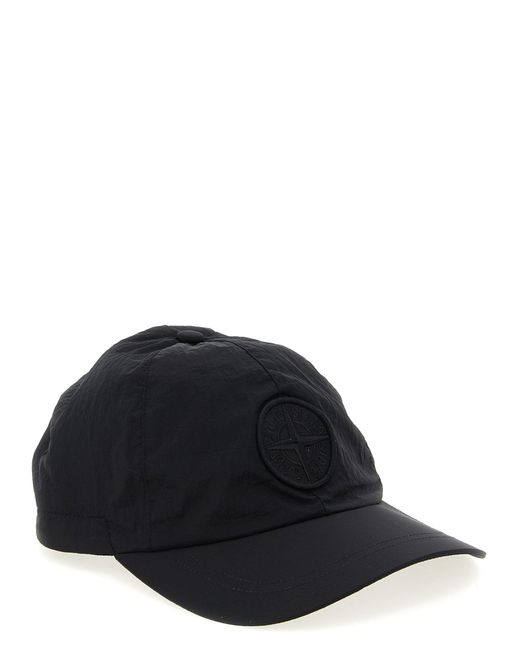 Stone Island Logo Patch Cap Hats Black for men