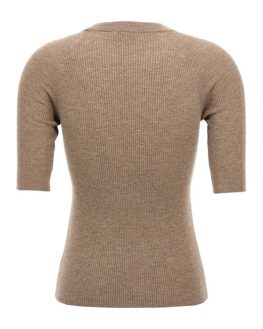 Sparkling T Shirt Marrone-Donna di Brunello Cucinelli in Brown